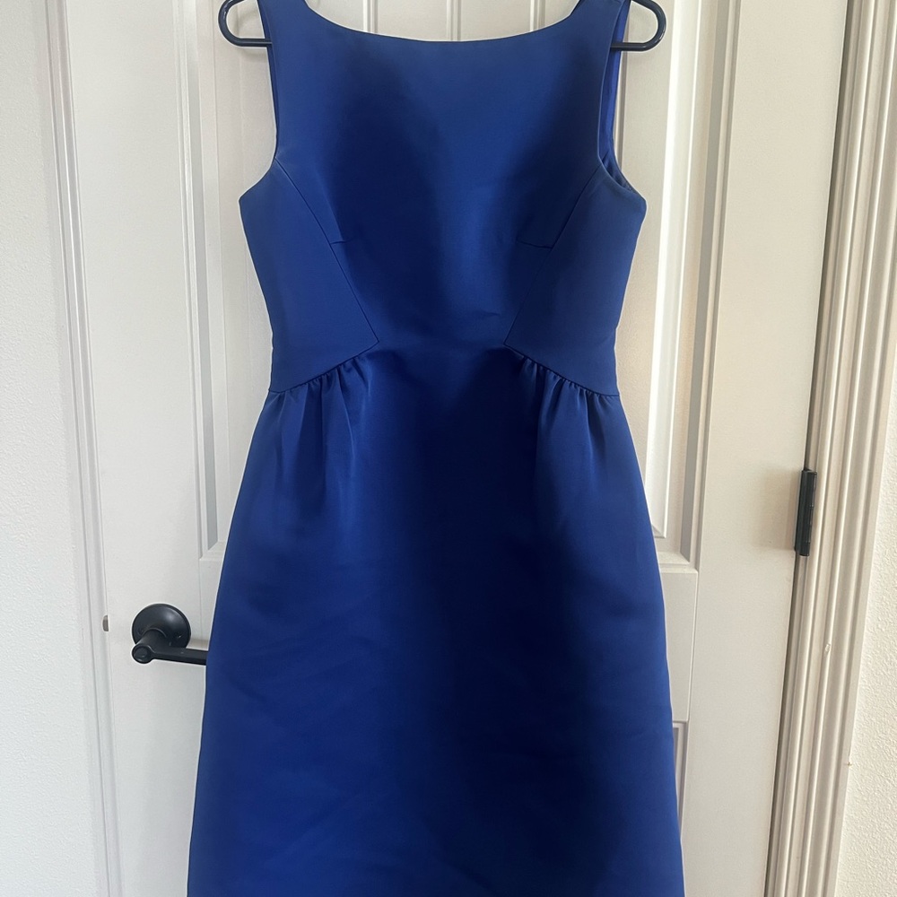 Kate Spade Blue A-Line Midi Dress Scoop Neck Sleeveless